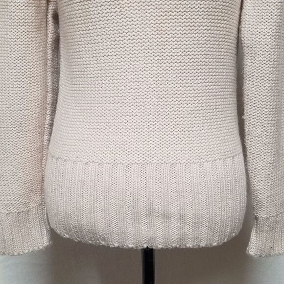 VINTAGE 70s Wool Blend Zip-Up Striped Cardigan S - Picture 3 of 8